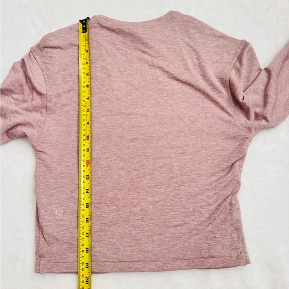 Lululemon BeCalm Wrap-Front Long-Sleeve Shirt/Heathered Porcelain Pink/ XS/ NWT - Picture 6 of 7